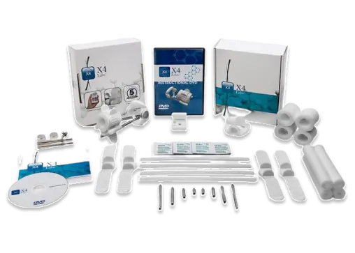 X4 Labs extender kit with boxes, DVD, rods and comfort pads