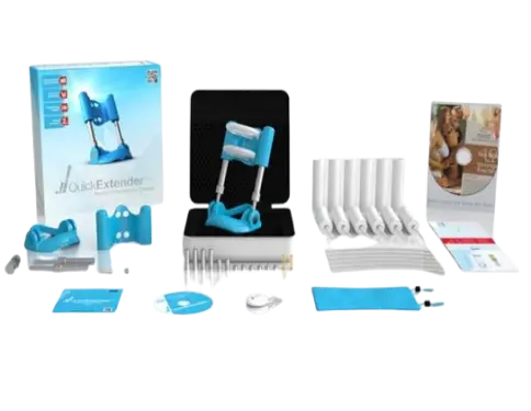 Quick Extender kit with box, blue device, straps and DVD