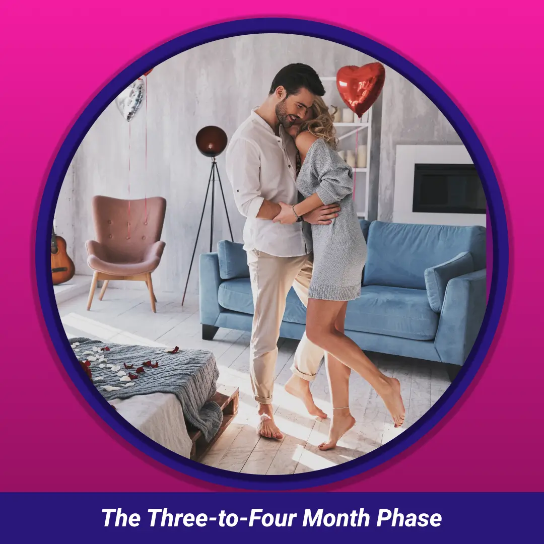 The Three-to-Four Month Phase: couple hugging and dancing in a living room