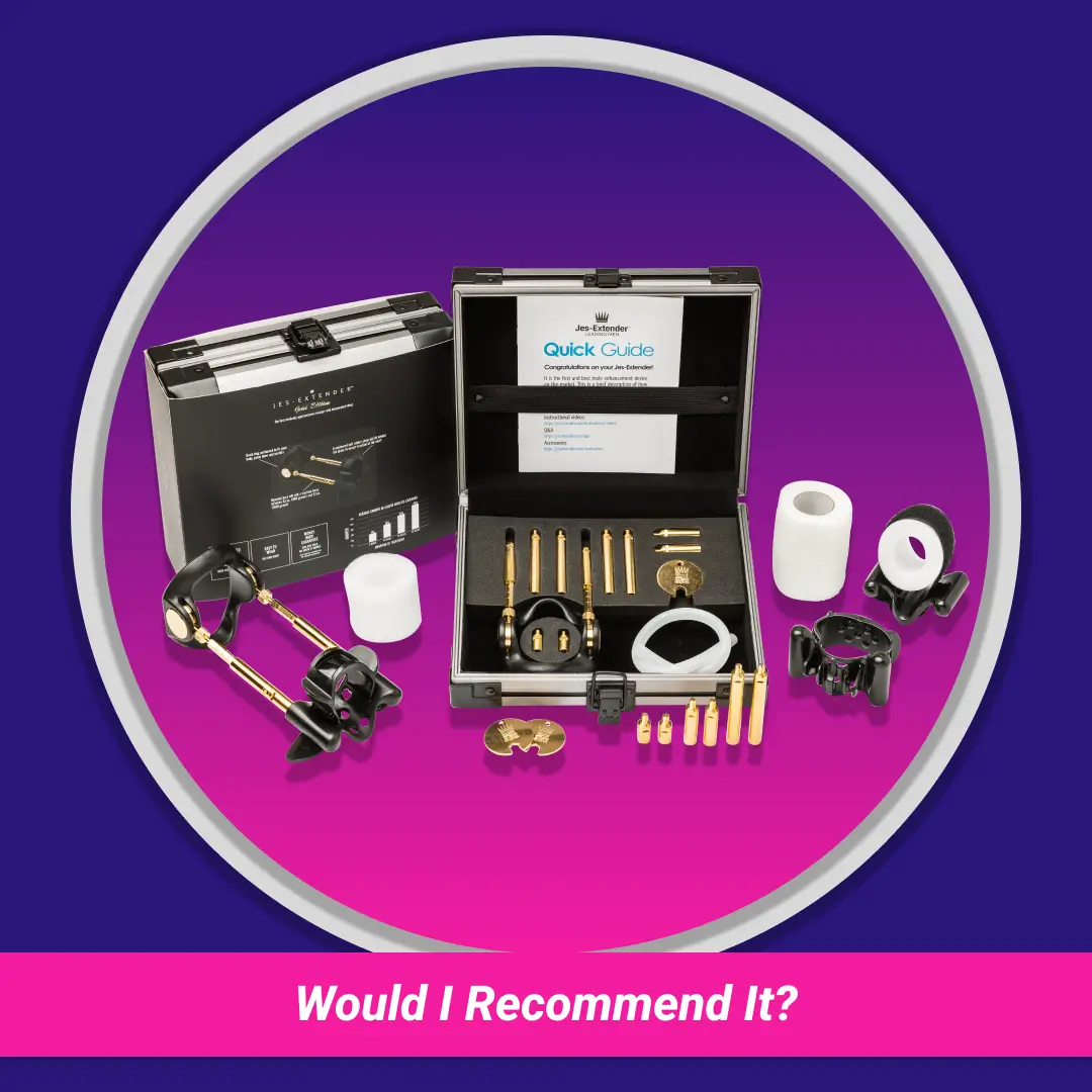 Would I Recommend It? Jes Extender Gold kit with case, quick guide and parts
